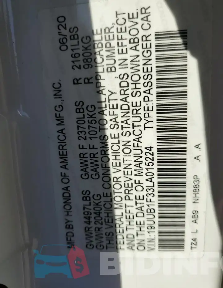 19UUB1F33LA015224 Photo# 12