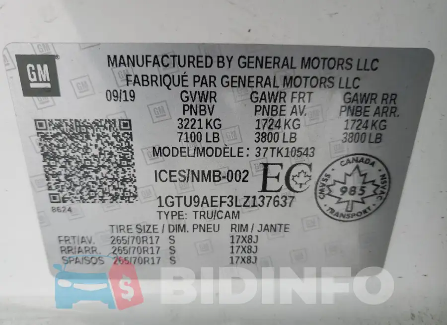1GTU9AEF3LZ137637 Photo# 12