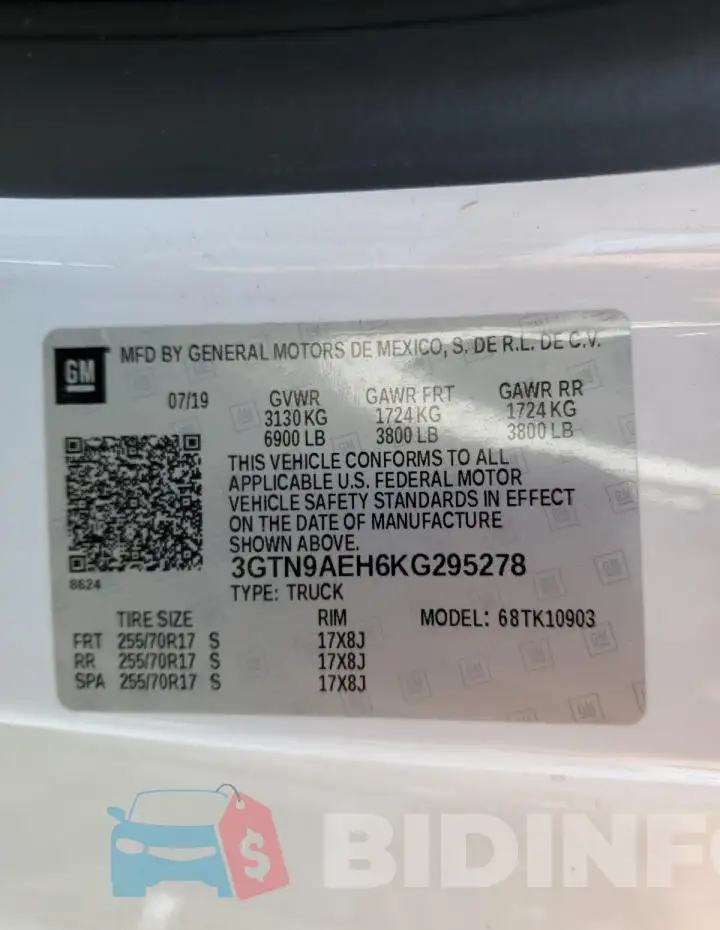 3GTN9AEH6KG295278 Photo# 13