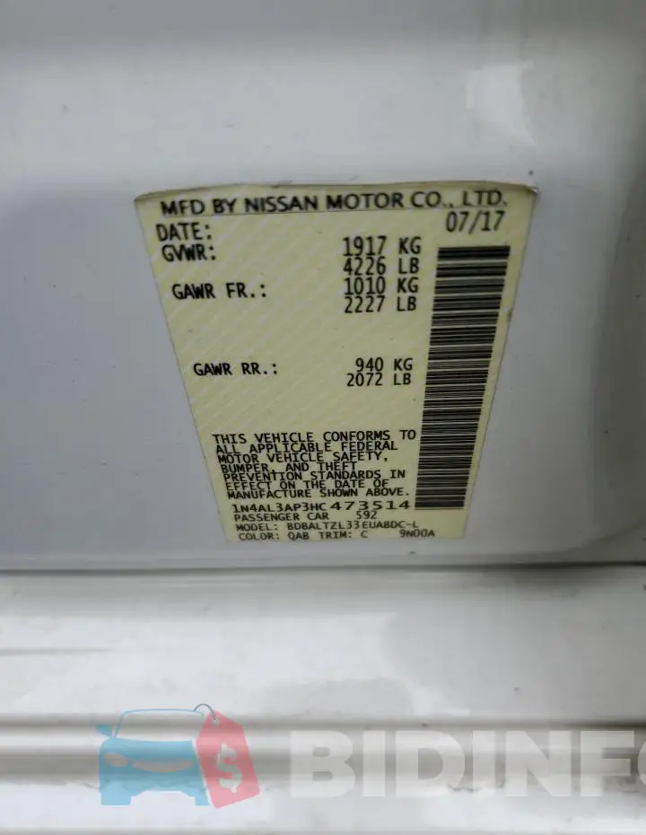 1N4AL3AP3HC473514 Photo# 12