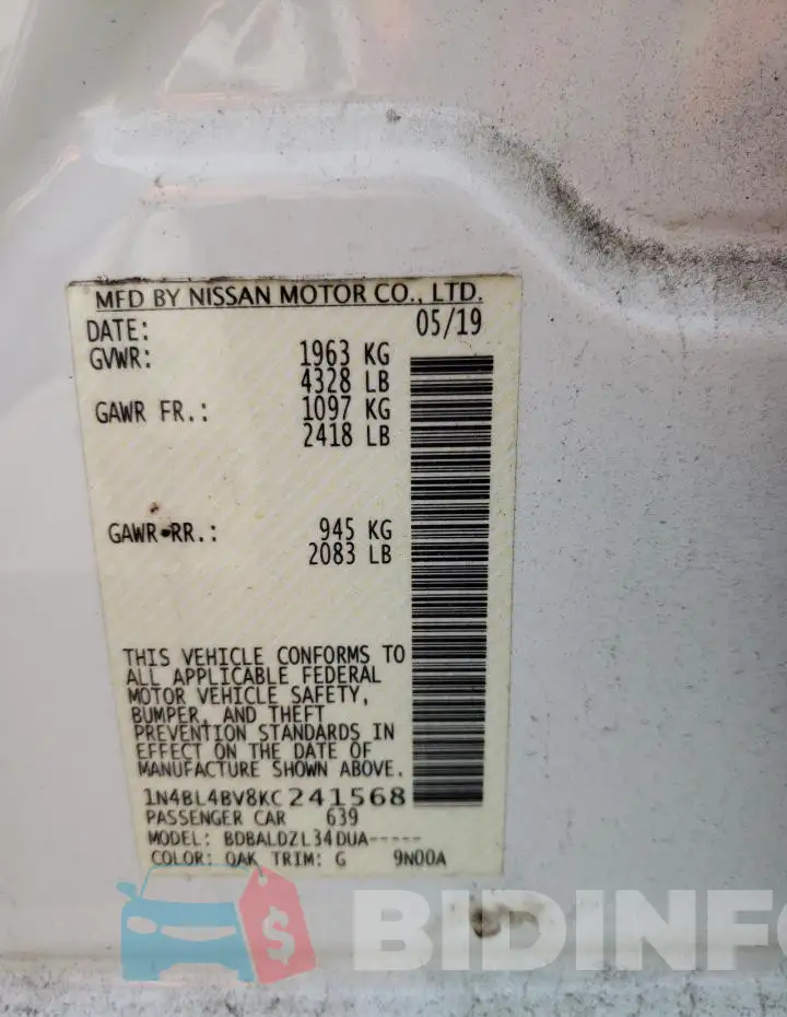 1N4BL4BV8KC241568 Photo# 12