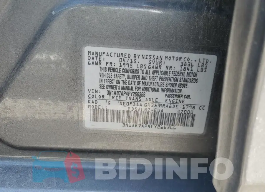 3N1AB7AP4FY266366 Photo# 12