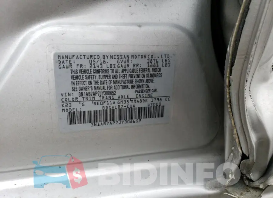 3N1AB7AP7JY308652 Photo# 12