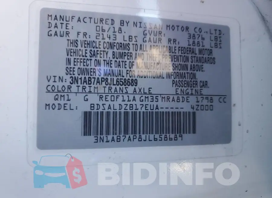 3N1AB7AP8JL658689 Photo# 13
