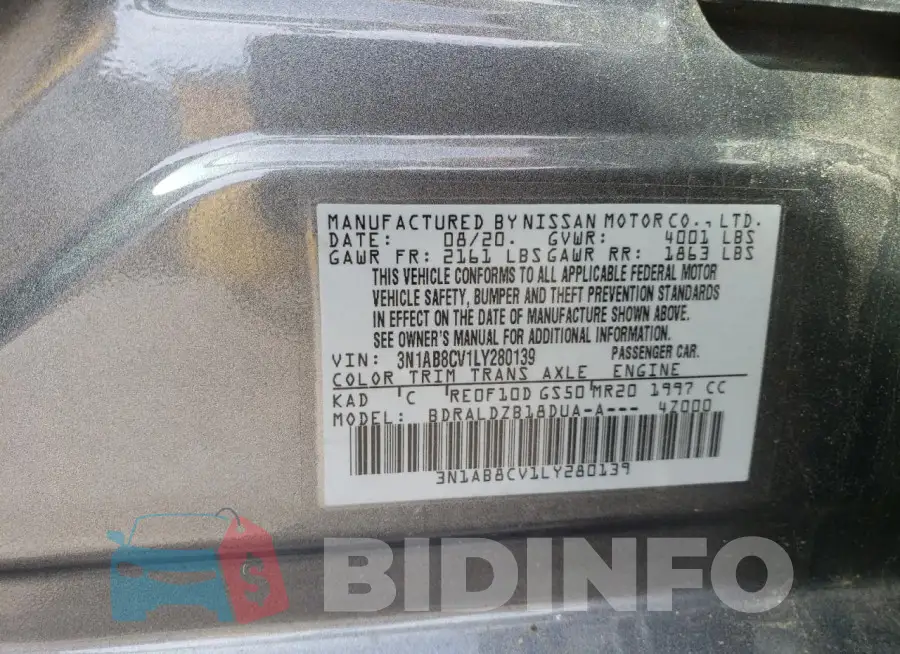 3N1AB8CV1LY280139 Photo# 12