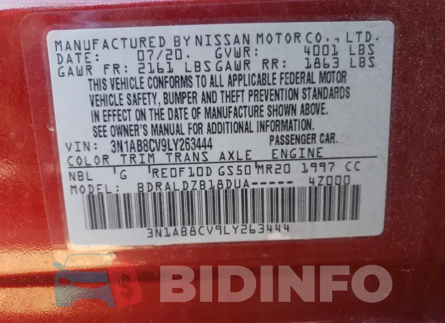 3N1AB8CV9LY263444 Photo# 12