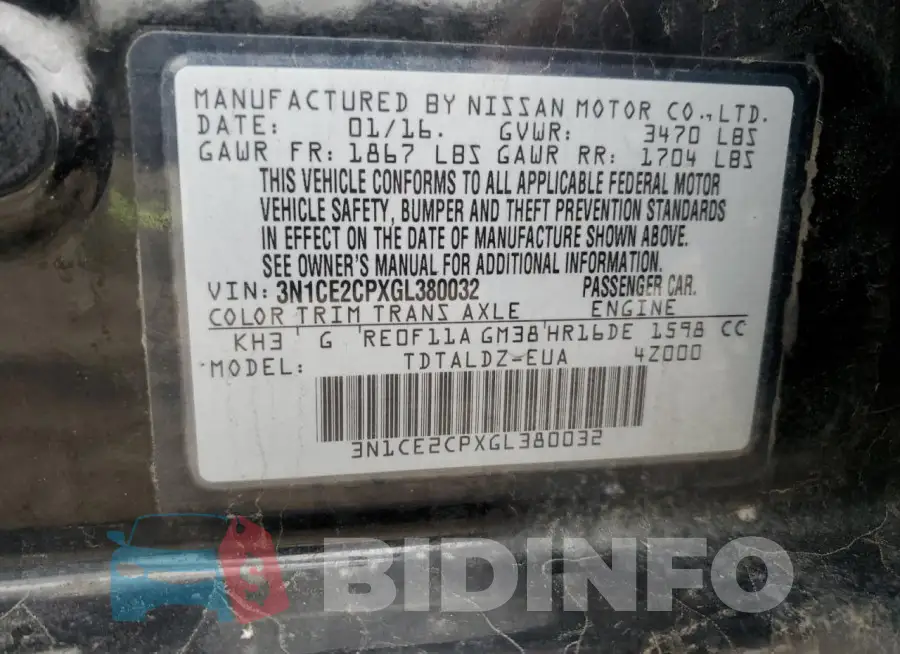 3N1CE2CPXGL380032 Photo# 12