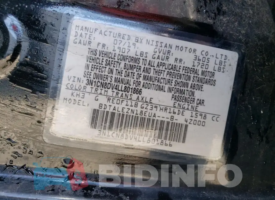 3N1CN8DV4LL801866 Photo# 12