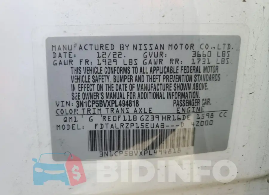 3N1CP5BVXPL494818 Photo# 12