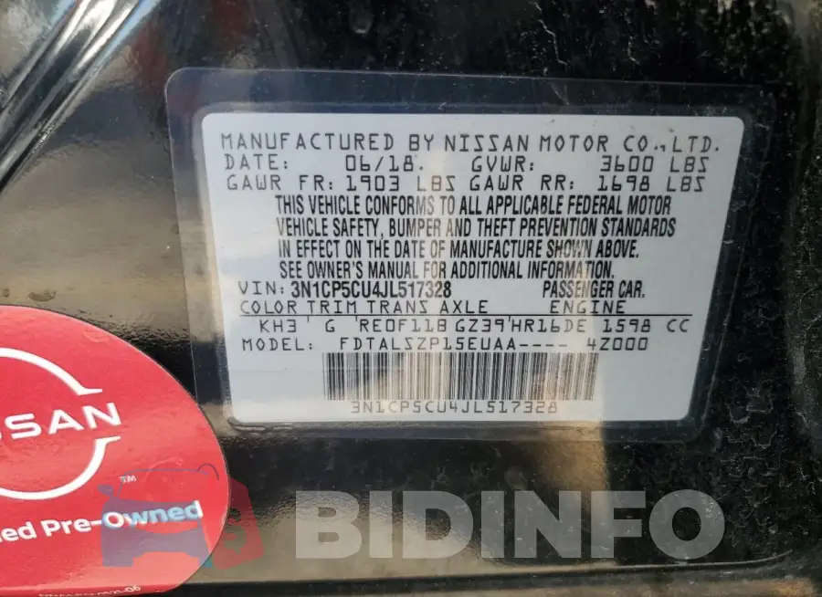 3N1CP5CU4JL517328 Photo# 13