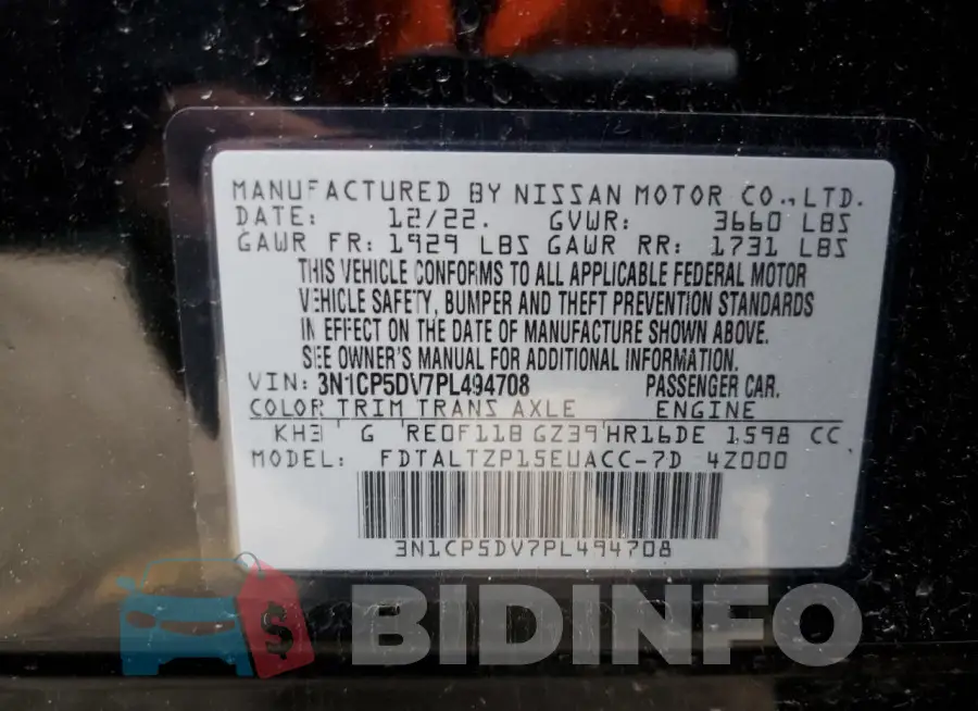 3N1CP5DV7PL494708 Photo# 12