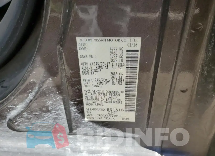 5BZAF0AA5GN851816 Photo# 13