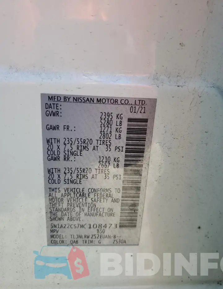 5N1AZ2CS7MC108473 Photo# 13