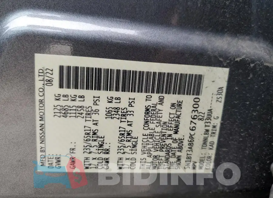 5N1BT3AB6PC676300 Photo# 13