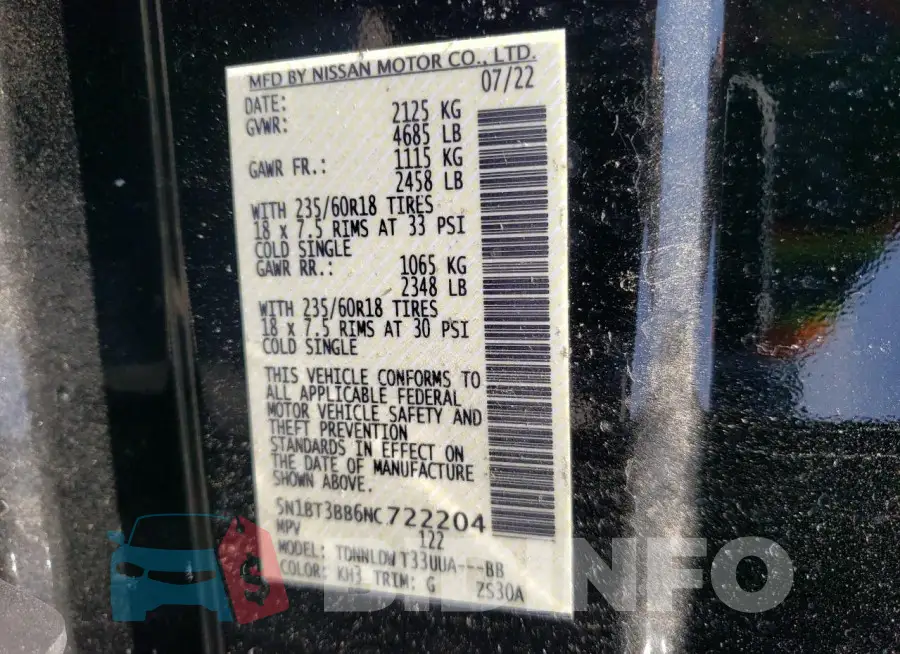 5N1BT3BB6NC722204 Photo# 14