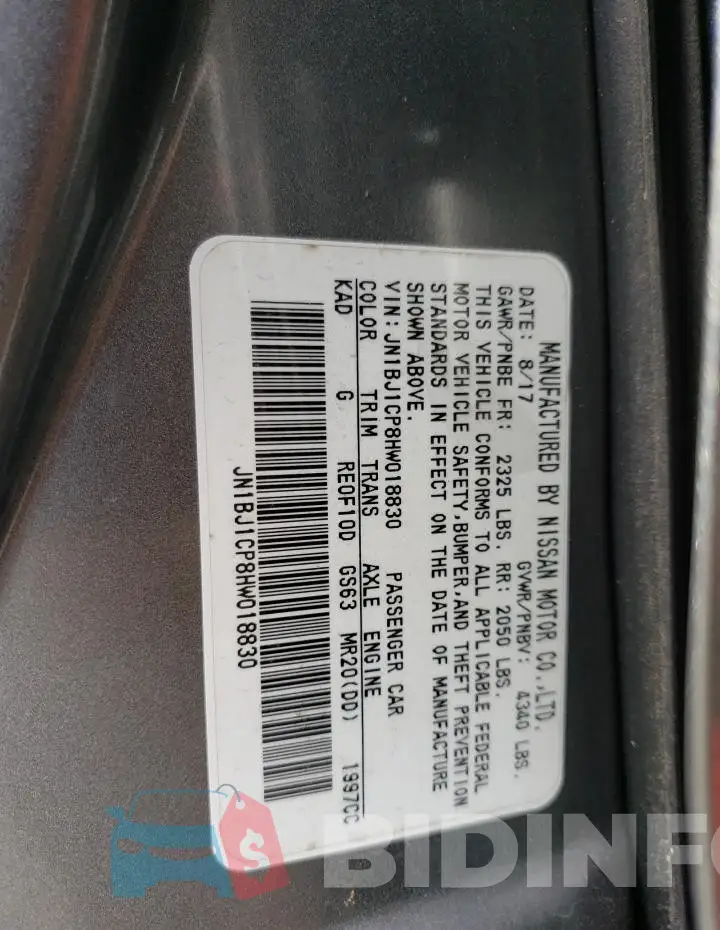 JN1BJ1CP8HW018830 Photo# 13