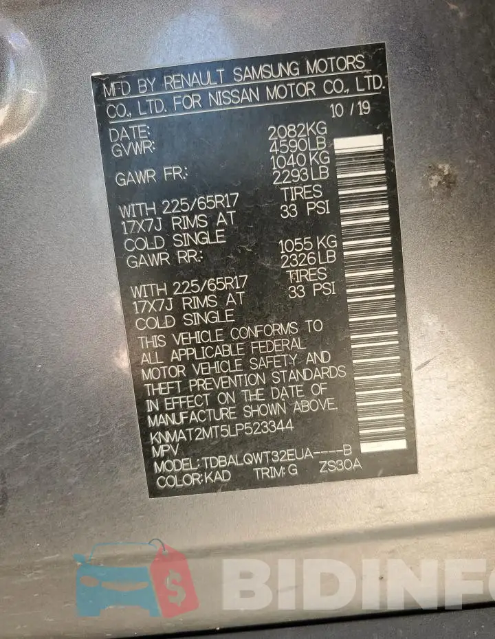 KNMAT2MT5LP523344 Photo# 14