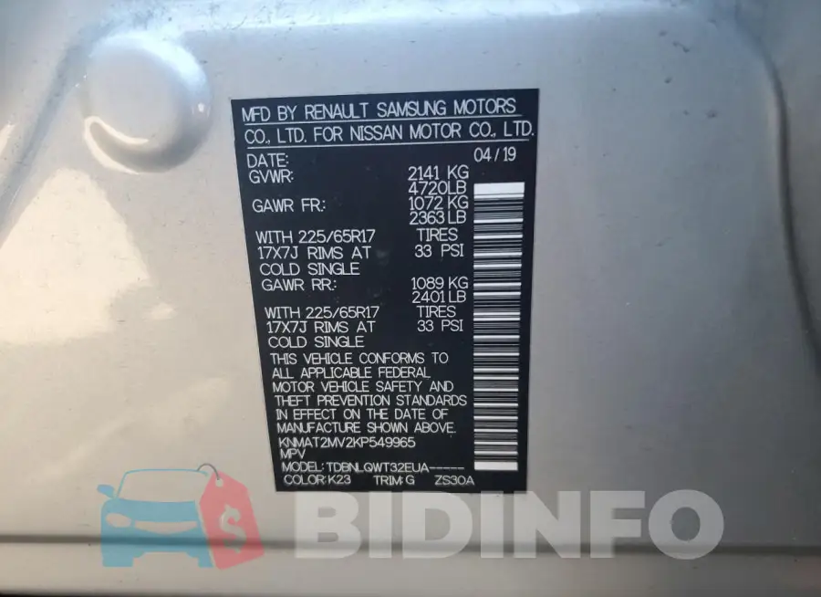 KNMAT2MV2KP549965 Photo# 12