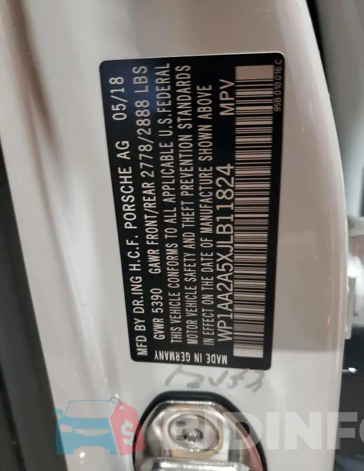WP1AA2A5XJLB11824 Photo# 13