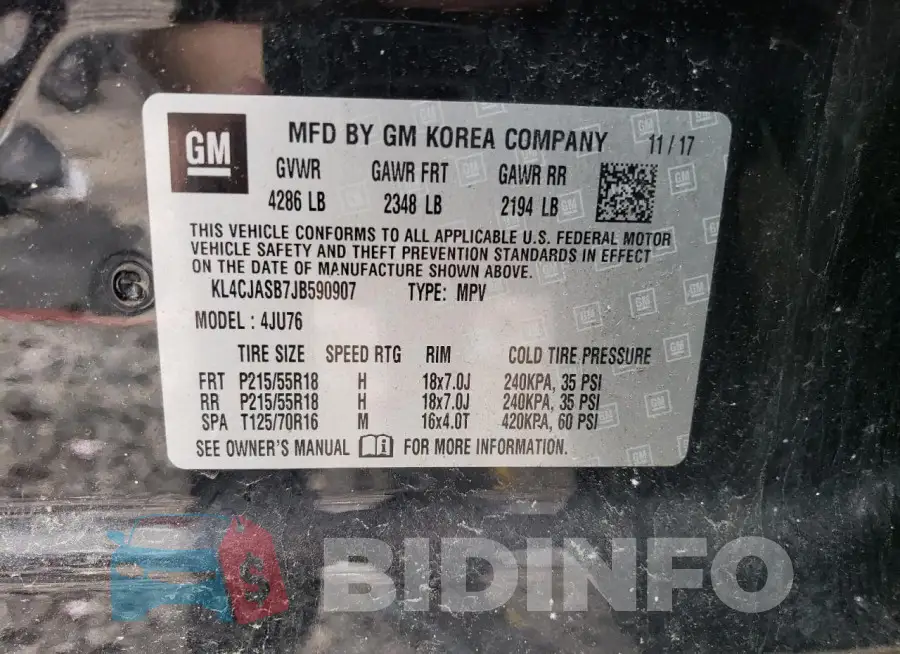 KL4CJASB7JB590907 Photo# 14
