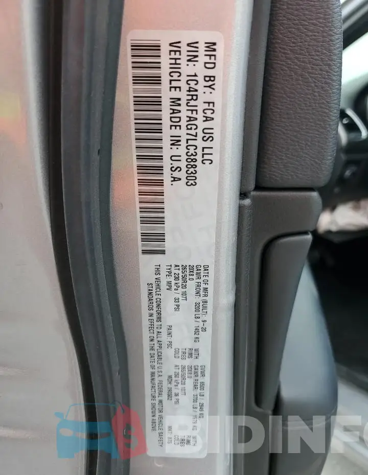 1C4RJFAG7LC388303 Photo# 13