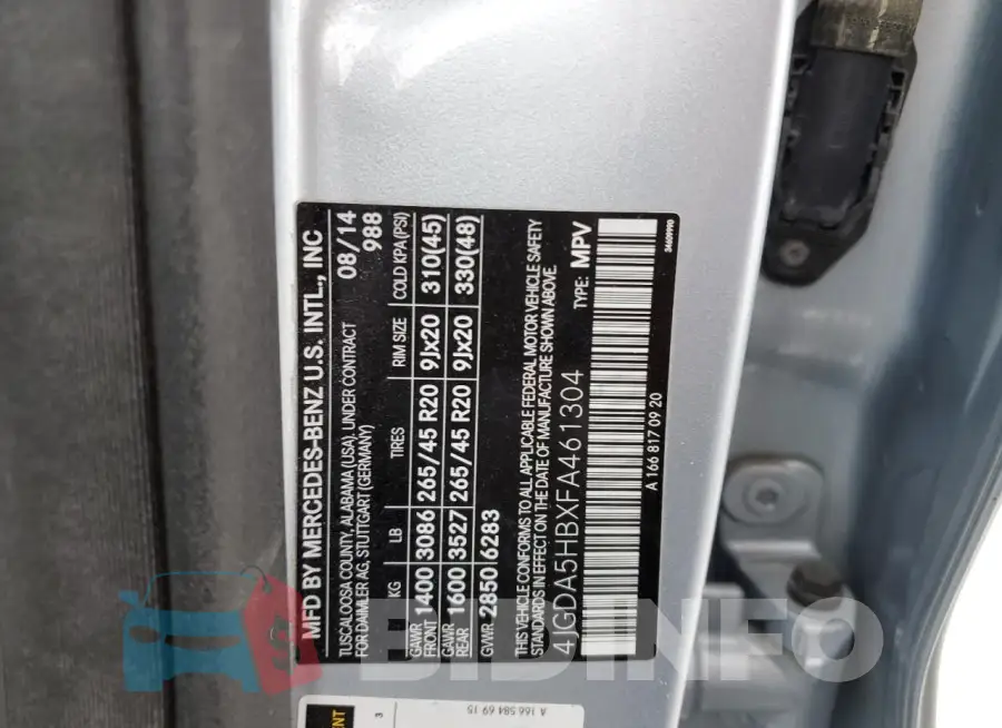 4JGDA5HBXFA461304 Photo# 12