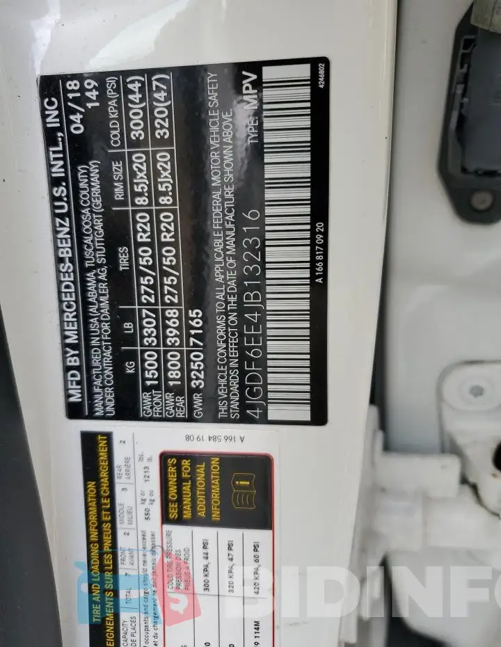 4JGDF6EE4JB132316 Photo# 12