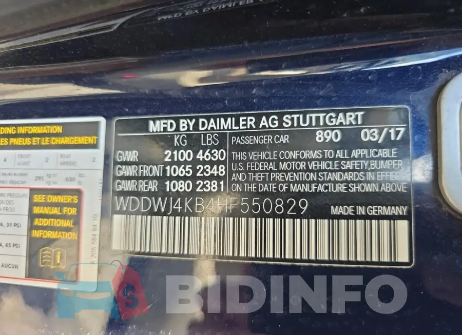WDDWJ4KB4HF550829 Photo# 10
