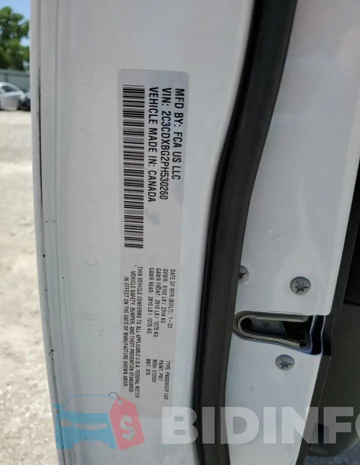 2C3CDXBG2PH530260 Photo# 12
