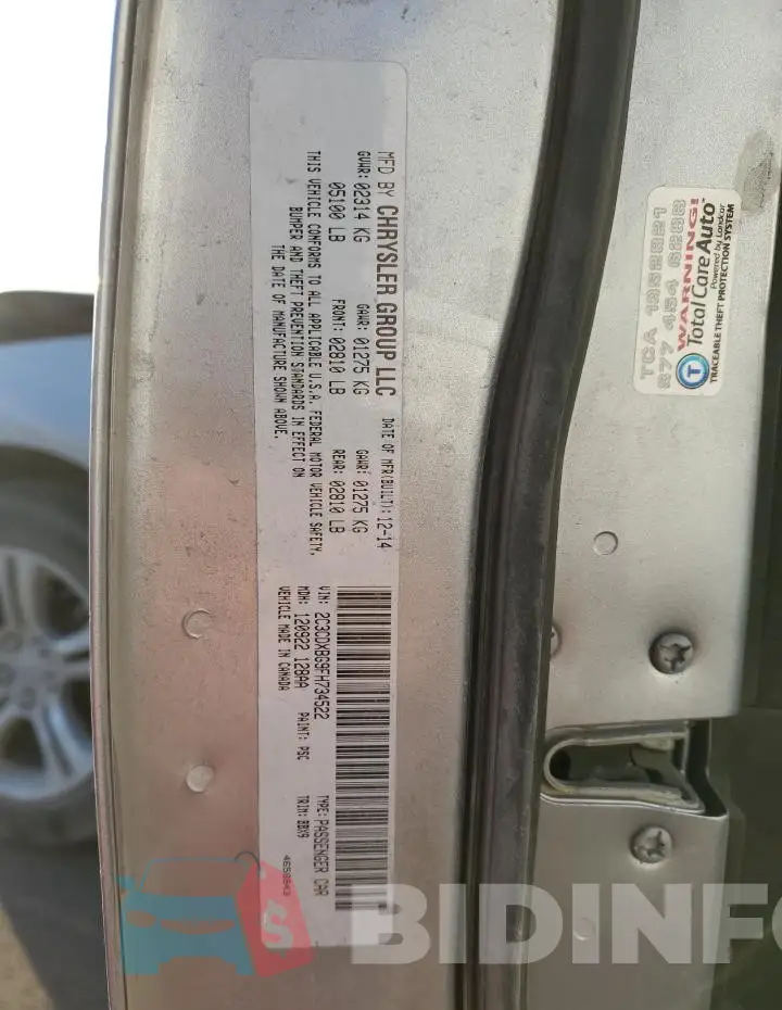 2C3CDXBG9FH734522 Photo# 12
