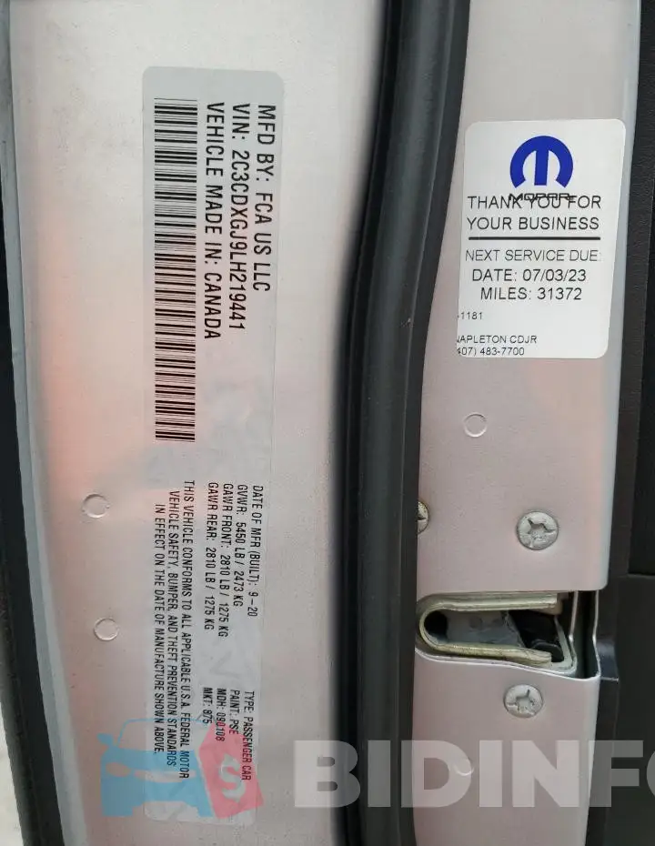 2C3CDXGJ9LH219441 Photo# 12
