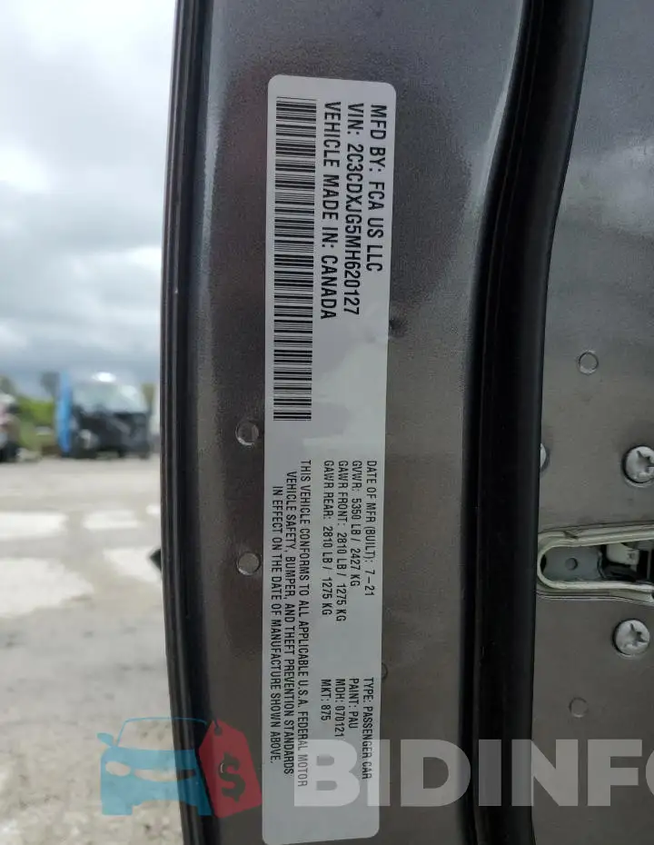 2C3CDXJG5MH620127 Photo# 13