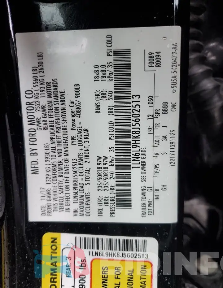 1LN6L9HK8J5602513 Photo# 12