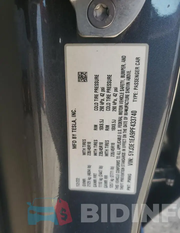 5YJ3E1EA9PF433740 Photo# 14