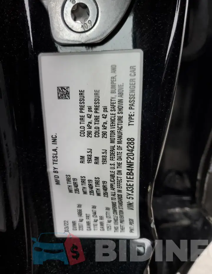 5YJ3E1EB4NF204288 Photo# 12