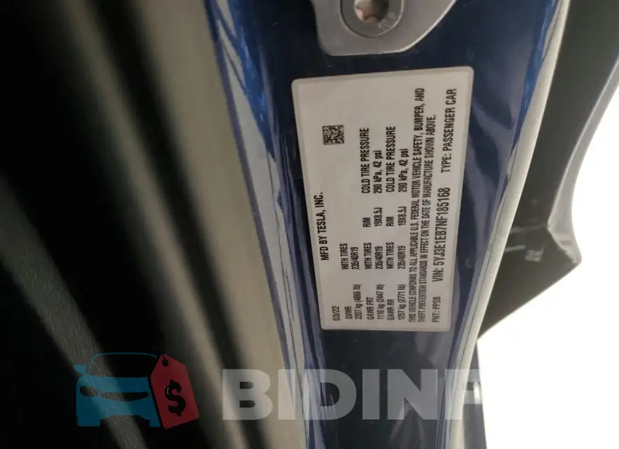 5YJ3E1EB7NF185168 Photo# 13