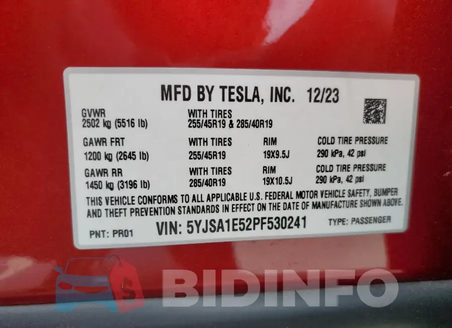 5YJSA1E52PF530241 Photo# 12