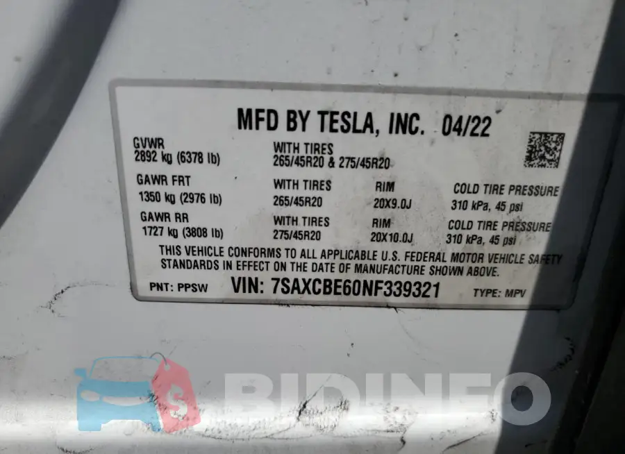 7SAXCBE60NF339321 Photo# 13