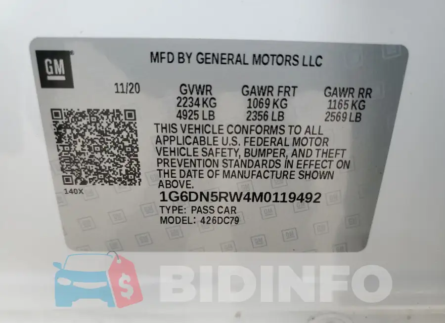 1G6DN5RW4M0119492 Photo# 12