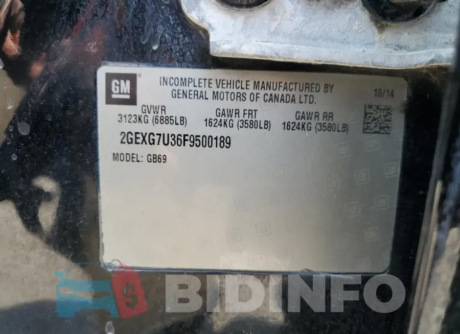 2GEXG7U36F9500189 Photo# 13
