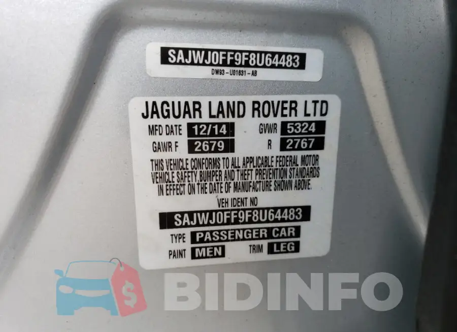 SAJWJ0FF9F8U64483 Photo# 12