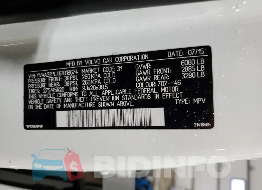 YV4A22PL4G1018674 Photo# 14
