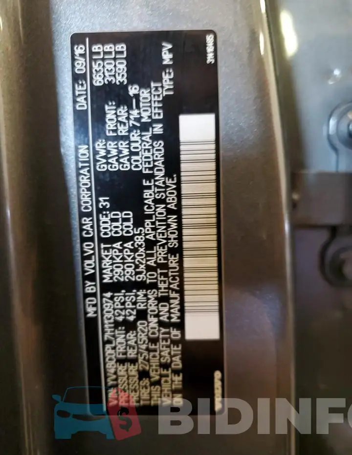 YV4BC0PL7H1130974 Photo# 13