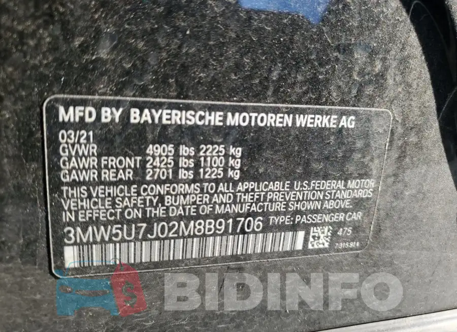 3MW5U7J02M8B91706 Photo# 12