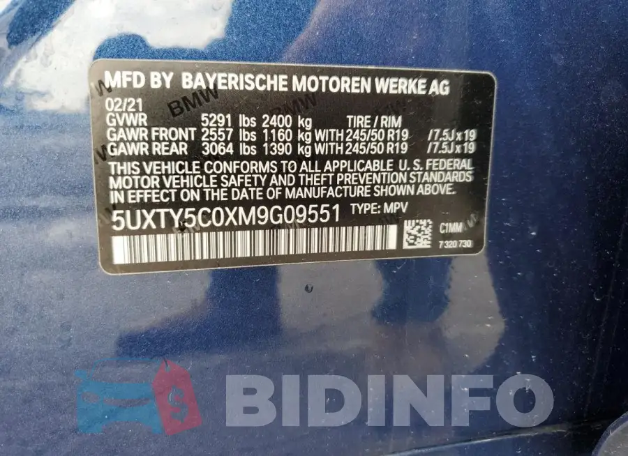 5UXTY5C0XM9G09551 Photo# 12