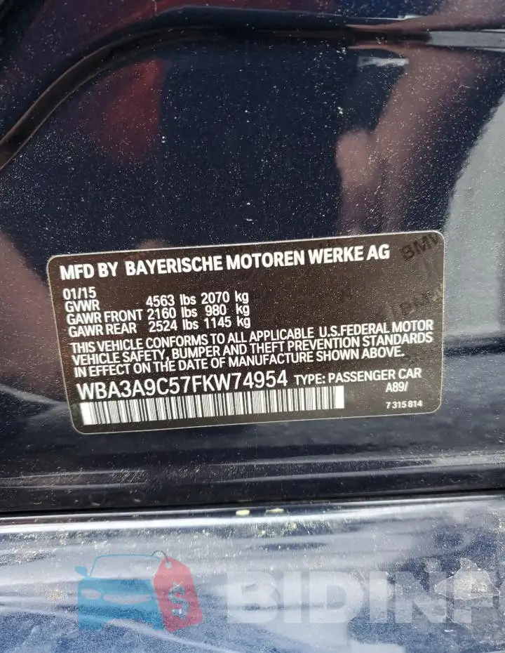 WBA3A9C57FKW74954 Photo# 12