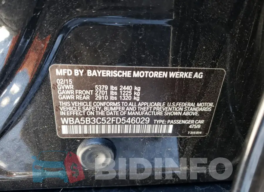 WBA5B3C52FD546029 Photo# 12