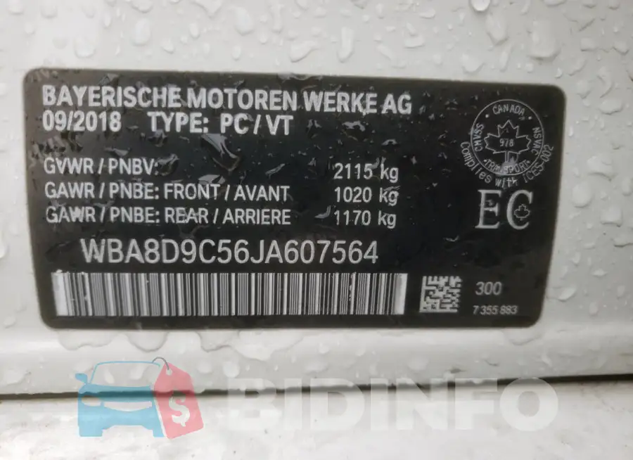 WBA8D9C56JA607564 Photo# 13