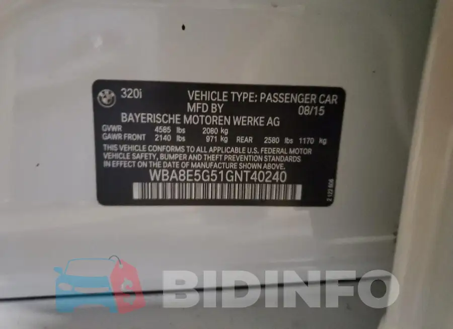 WBA8E5G51GNT40240 Photo# 13