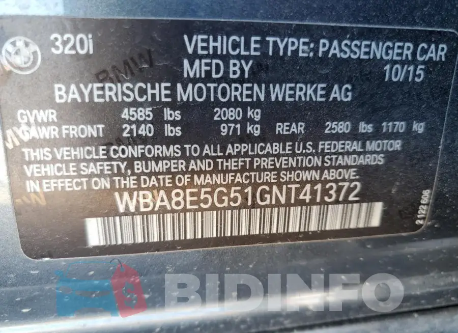 WBA8E5G51GNT41372 Photo# 12